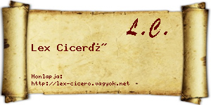 Lex Ciceró névjegykártya
